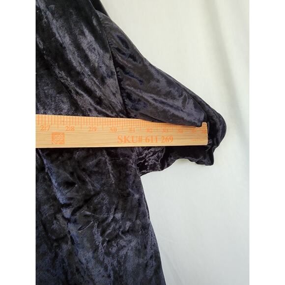 Free People Black Velvet Kimono Jacket Open Boho Witchy Whimsigoth fairy S Baggy - Picture 12 of 12